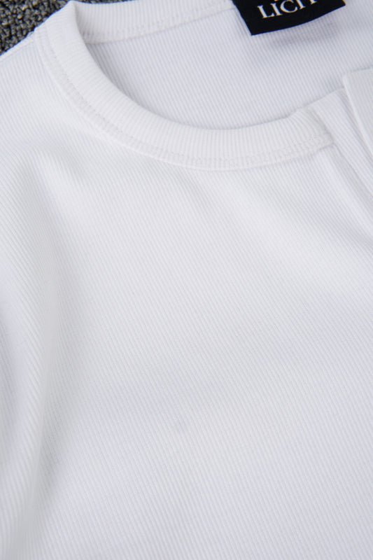 White Half Sleeve Henley
