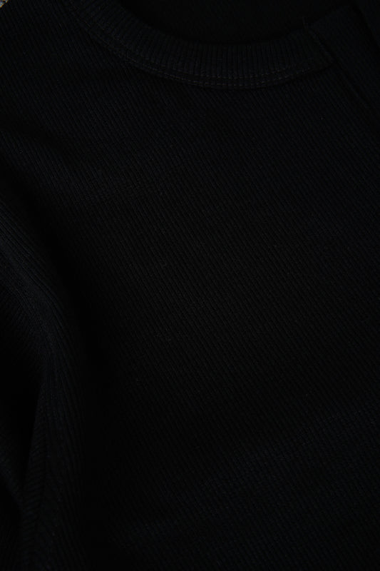 Black Full Sleeve Henley