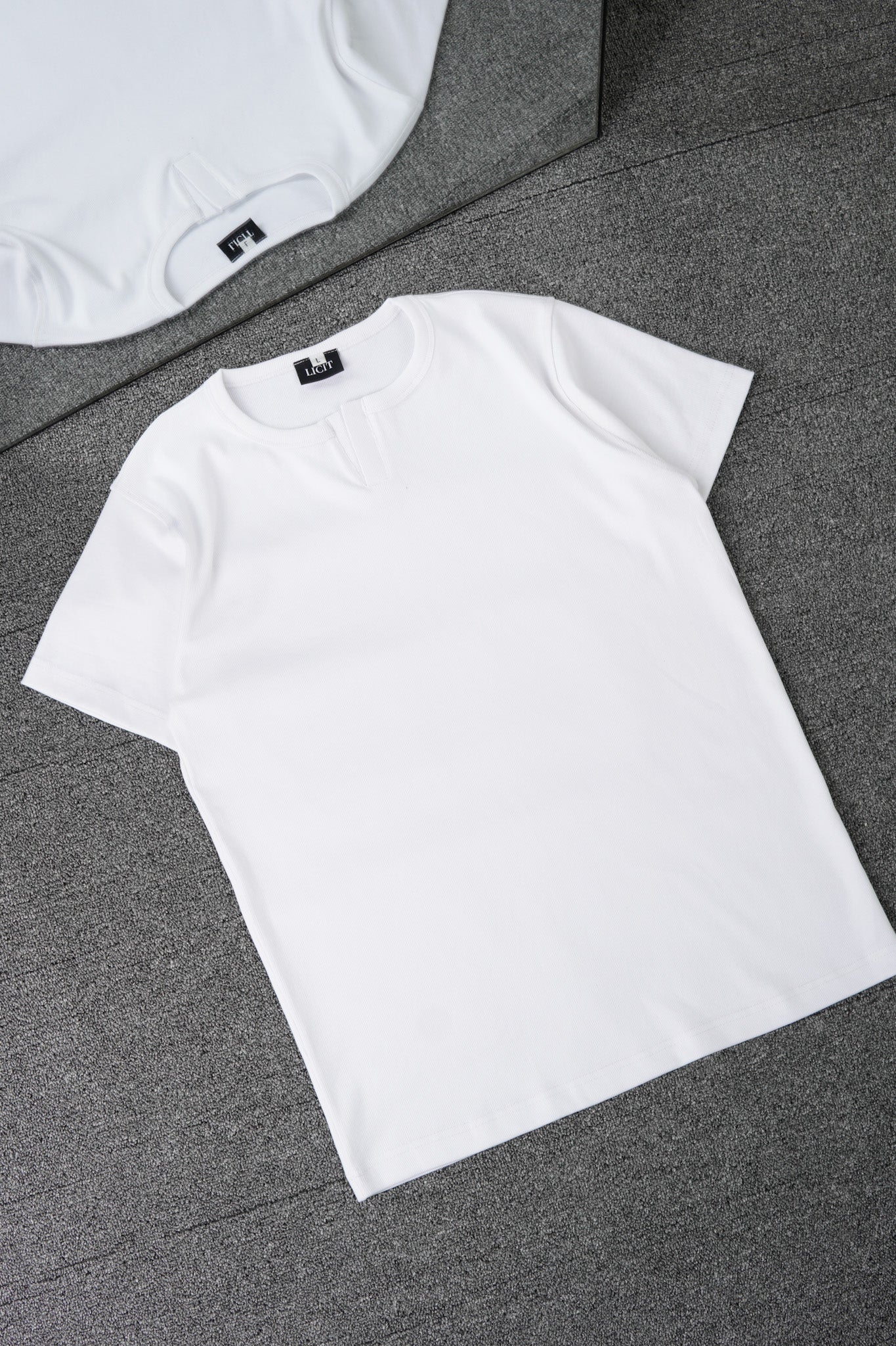 White Half Sleeve Henley