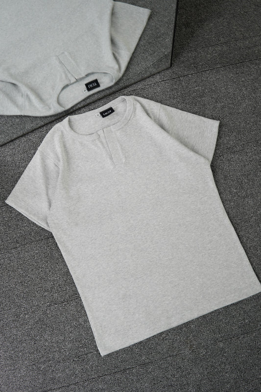 Grey Half Sleeve Henley