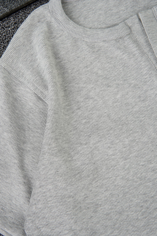 Grey Half Sleeve Henley