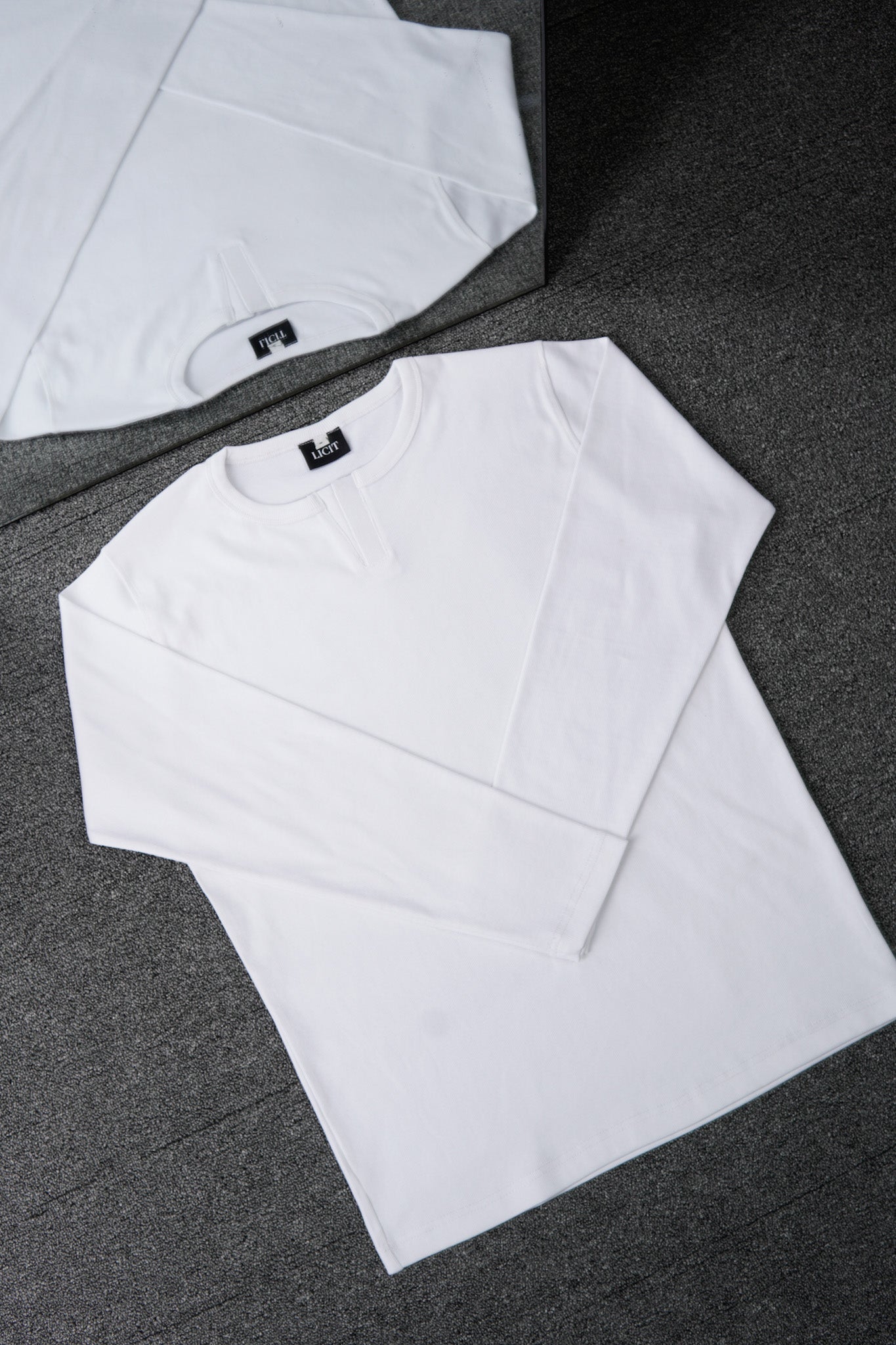 White Full Sleeve Henley