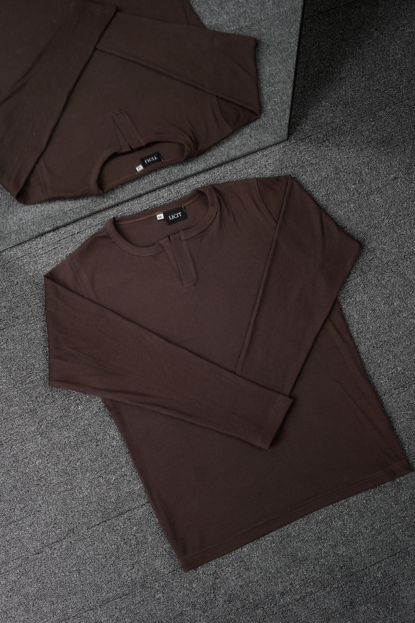 Brown Full Sleeve Henley