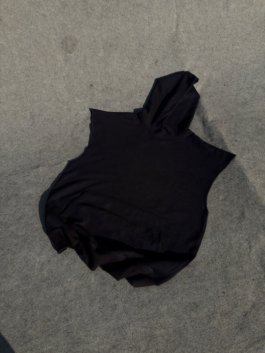 Sleeveless Hoodie - Black