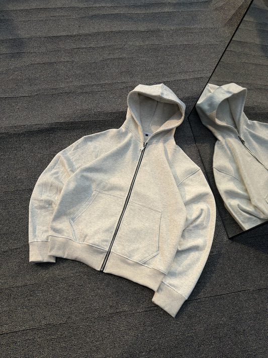 Zip Through Hoodie - Grey