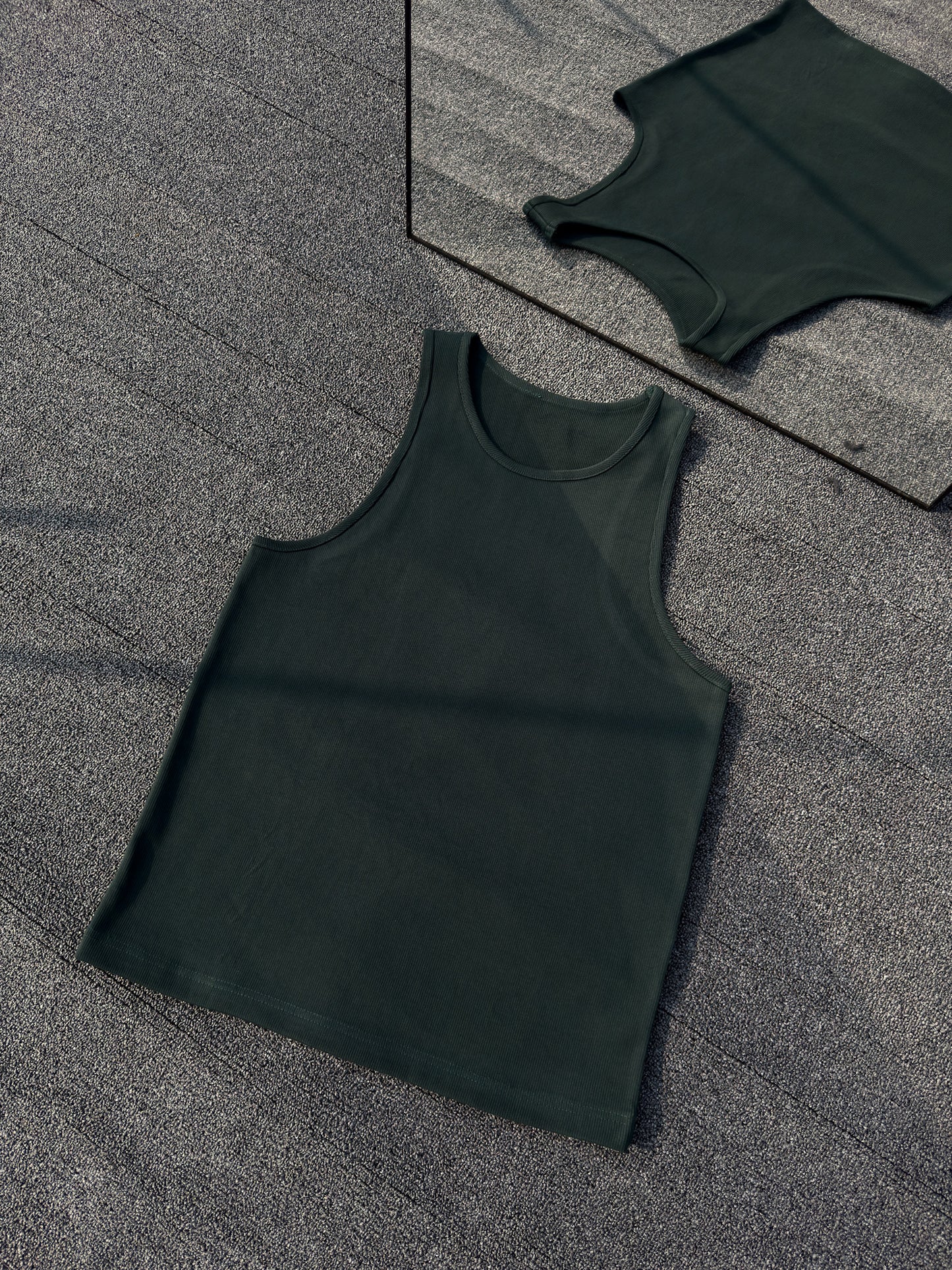 Ribbed Tank - Bottlegreen