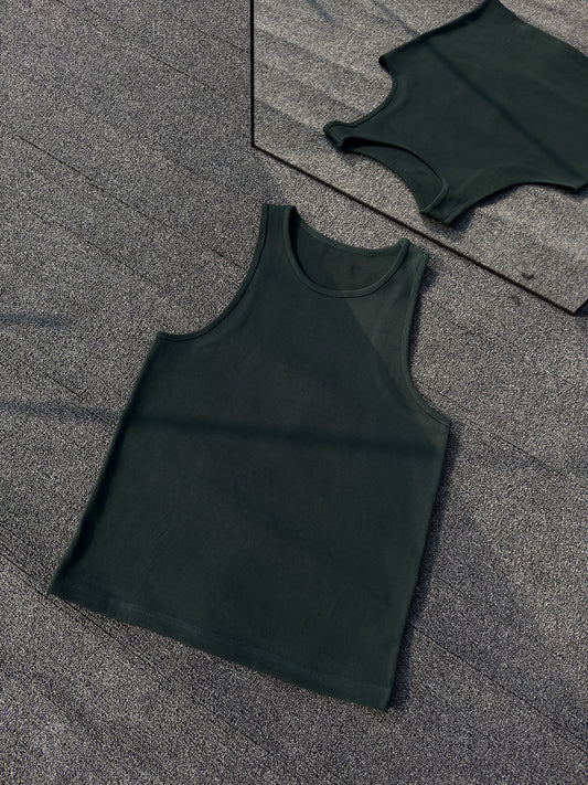 Ribbed Tank - Bottlegreen