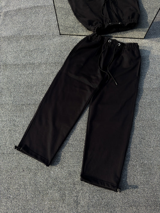 Wide Leg Sweatpant - Black